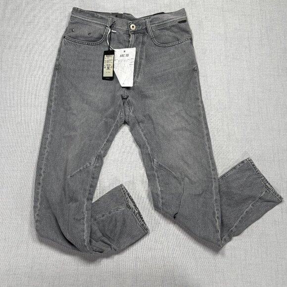 G-Star RAW Jeans ARC 3D Slim Tapered Faded Grey Denim Cotton Blend 30x32 NWT - Picture 1 of 16
